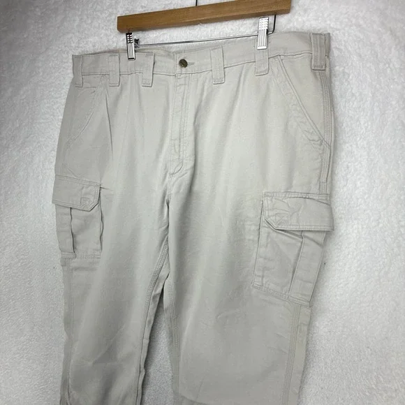 Carhartt B182 PUT Cotton Canvas Cargo Pants Mens 44x30 Dungaree Fit Tan Beige - Picture 9 of 9
